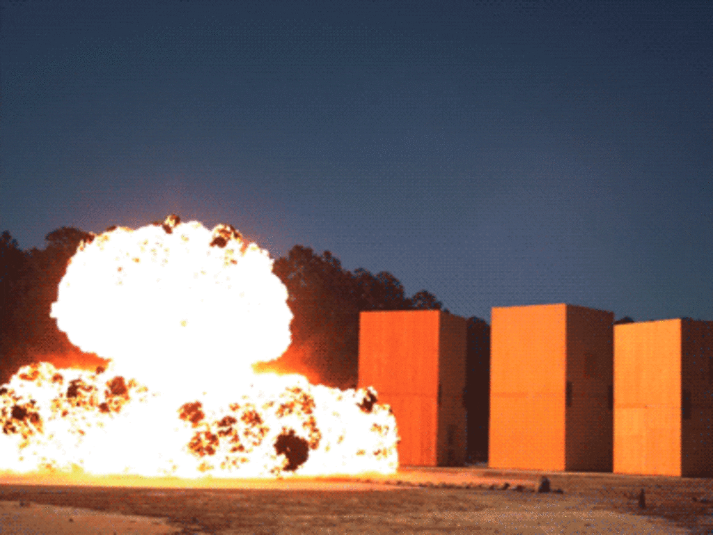 An explosion to test timber